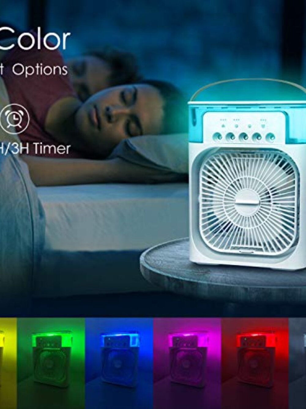 New in box NTMY Portable Air Conditioner Fan, Mini Evaporative Air Cooler with 7 - Picture 4 of 7